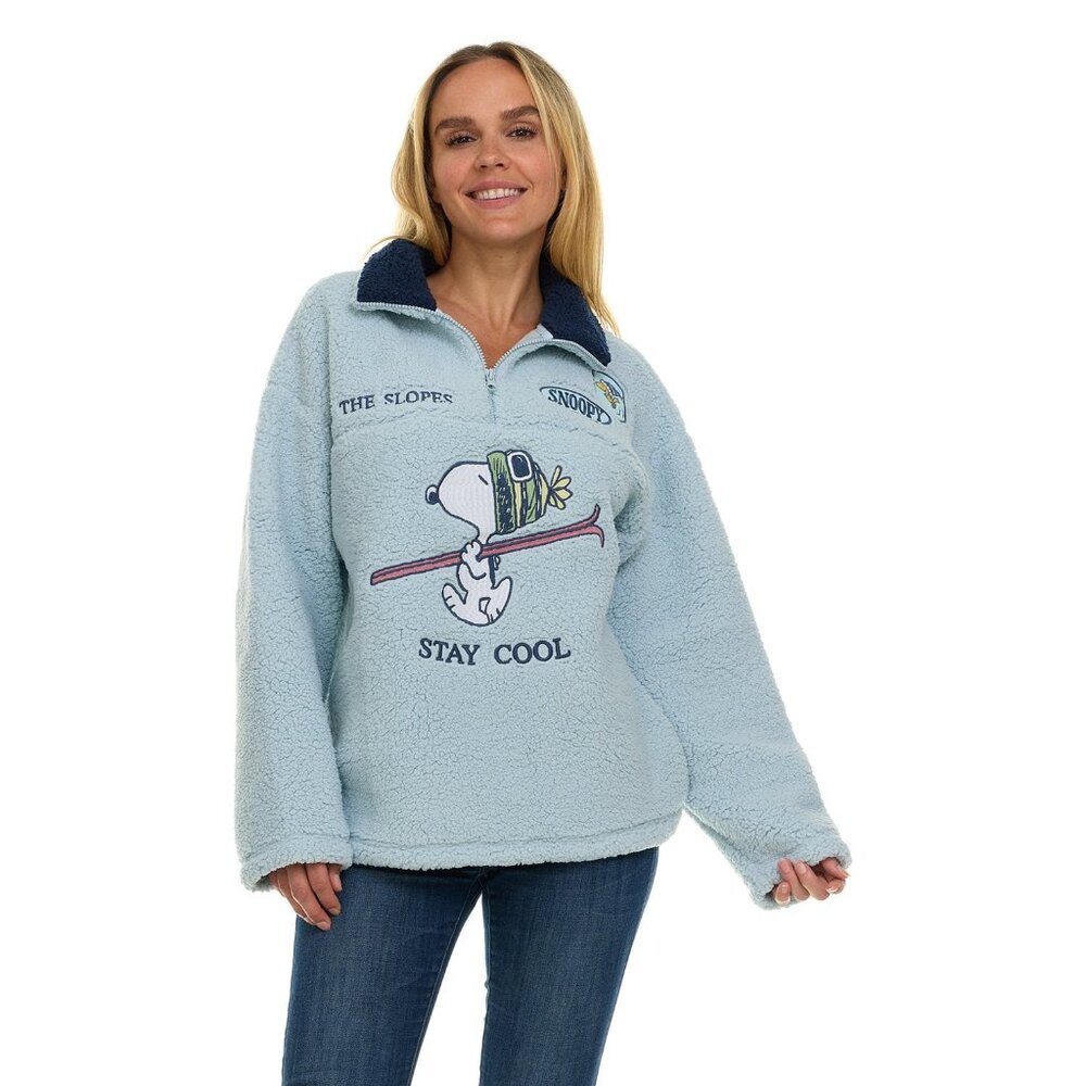 Peanuts Snoopy Sherpa Quarter-Zip Pullover